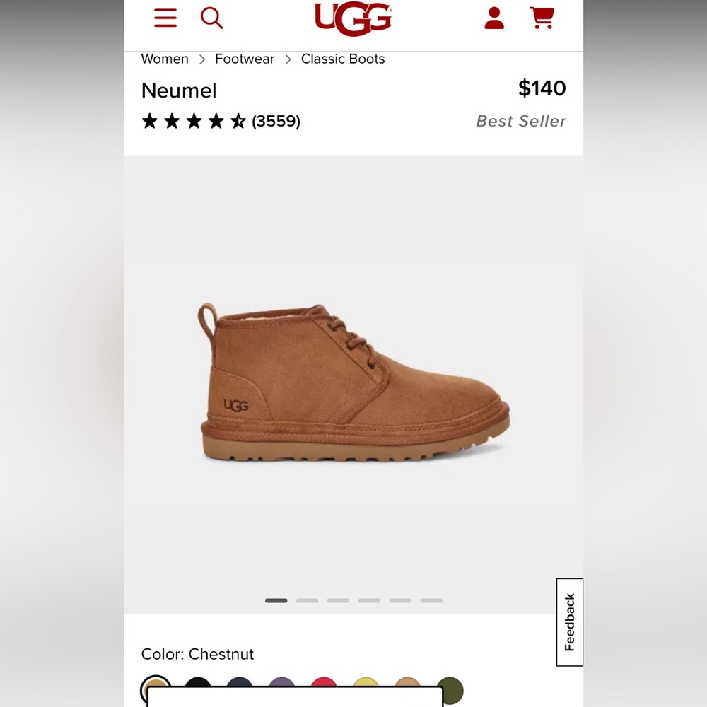 UGG Neumel boot size 7 chestnut